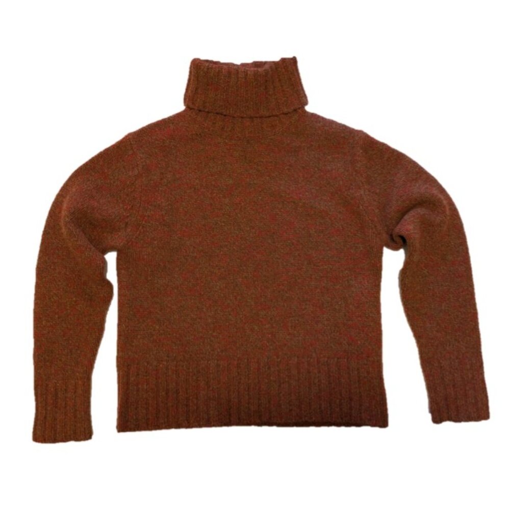 Mercer & Madison Lambswool Angora Red Brown Marled Turtleneck Sweater Large